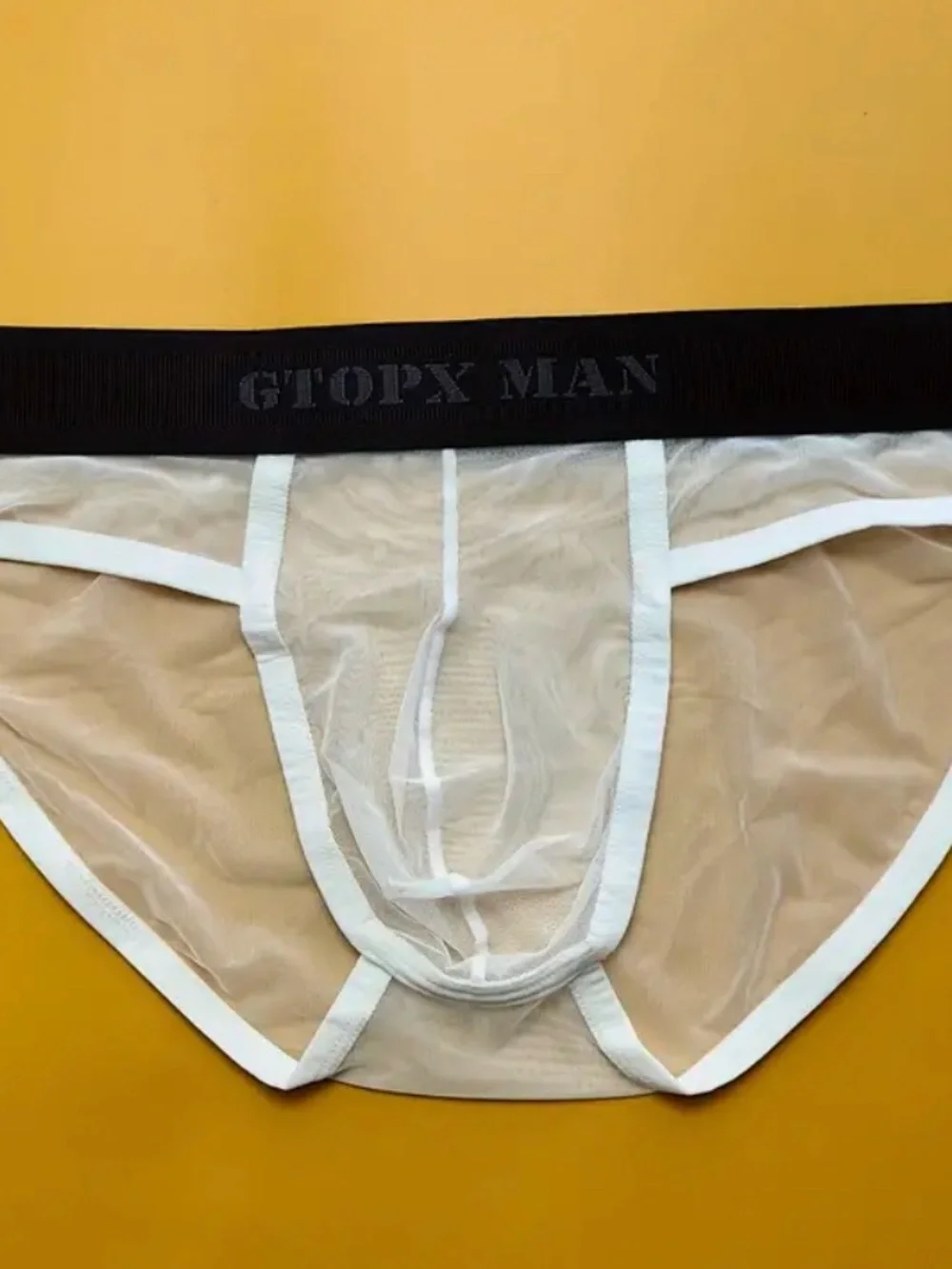 Mens sexy translucent sport briefs